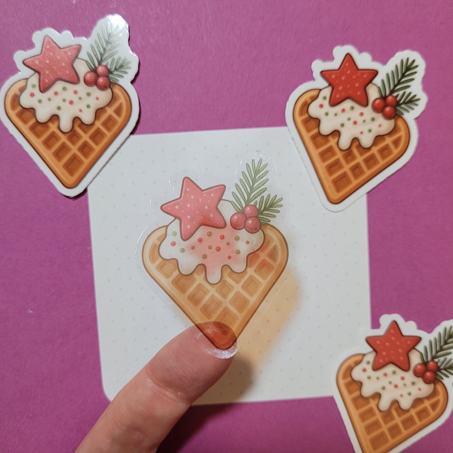 Sticker „Weihnachtswaffel“ - Cozy Winter- & Bakery-Vibes für Bücherfans 🧇🎄📖