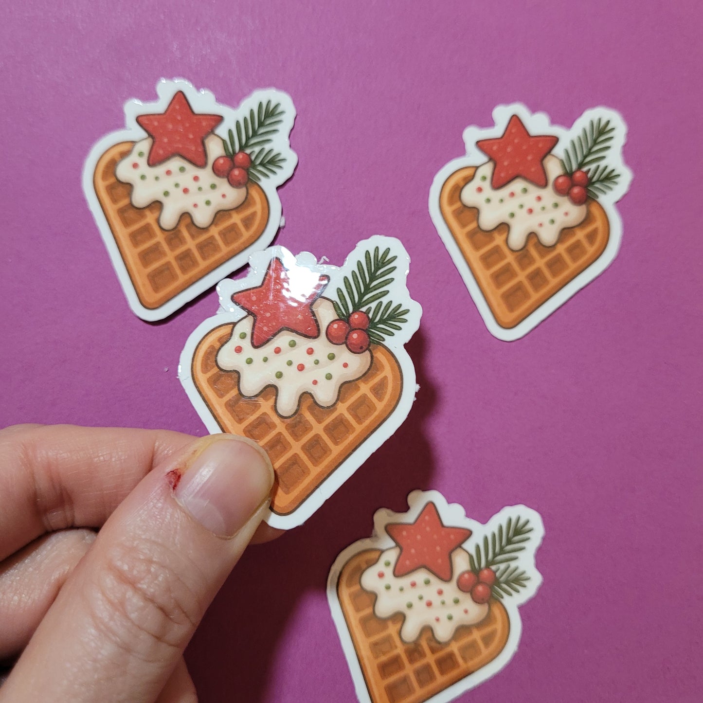 Sticker „Weihnachtswaffel“ - Cozy Winter- & Bakery-Vibes für Bücherfans 🧇🎄📖