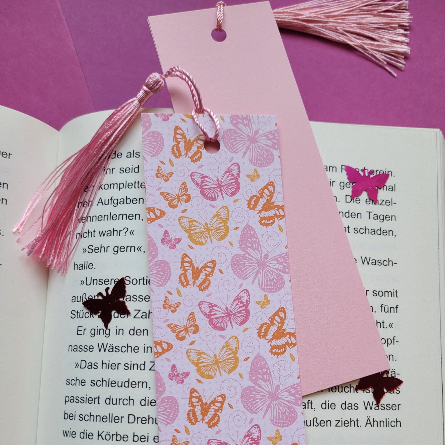 Unikat-Lesezeichen „Schmetterlingswirbel“ 🦋📚