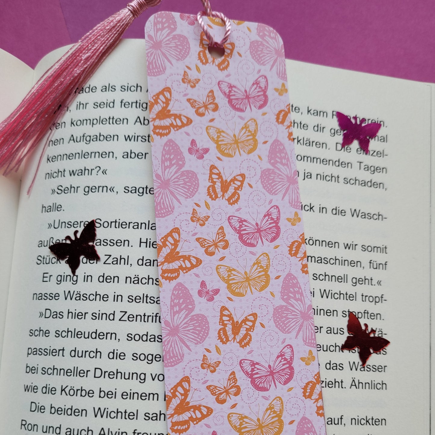 Unikat-Lesezeichen „Schmetterlingswirbel“ 🦋📚