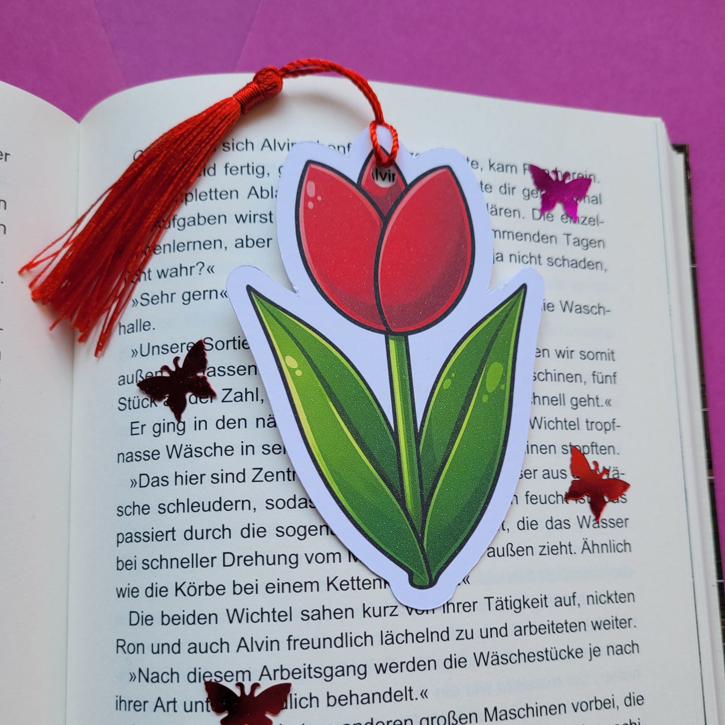 Form-Lesezeichen „Tulpe“ 🌷📚