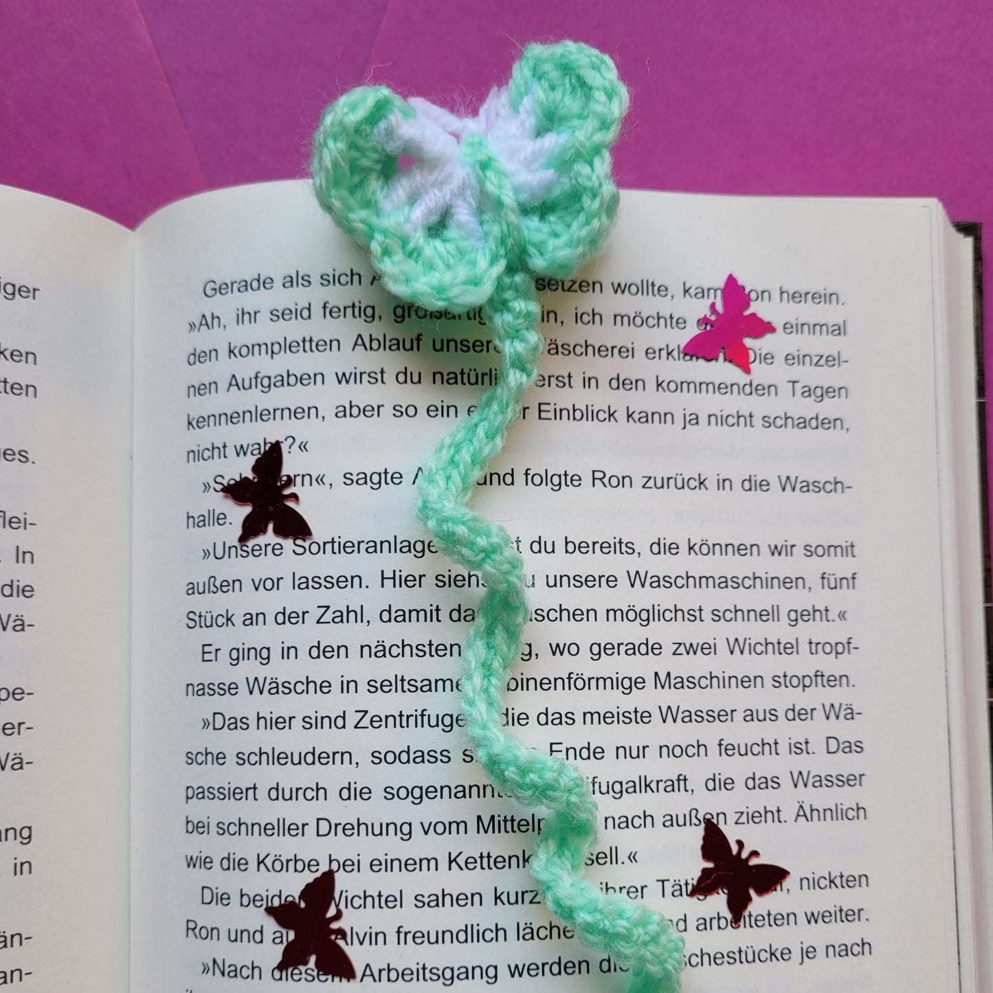 Häkel-Lesezeichen „Schmetterling“ 🦋📚