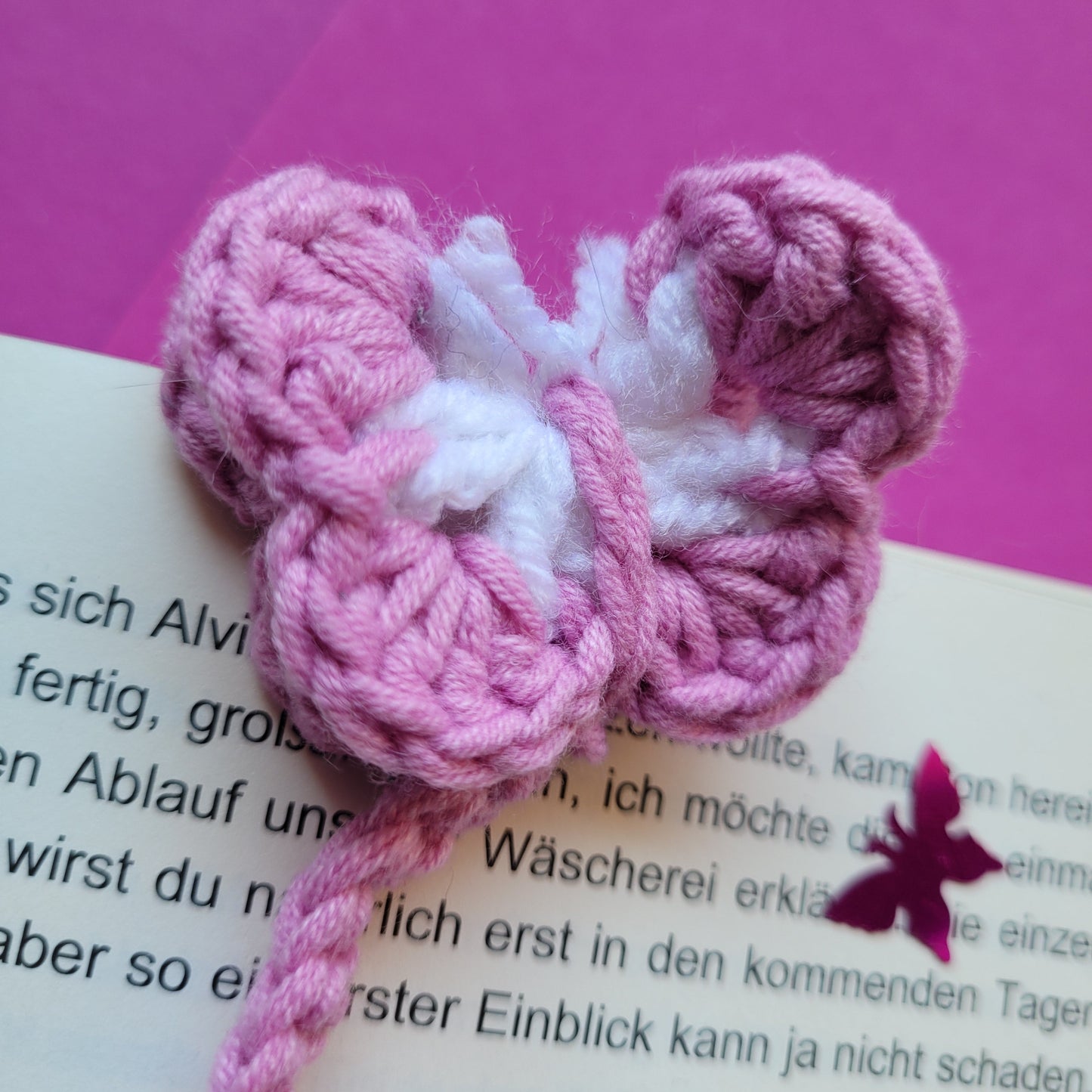 Häkel-Lesezeichen „Schmetterling“ 🦋📚