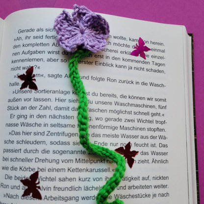 Häkel-Lesezeichen „Blume“ 🌸📚