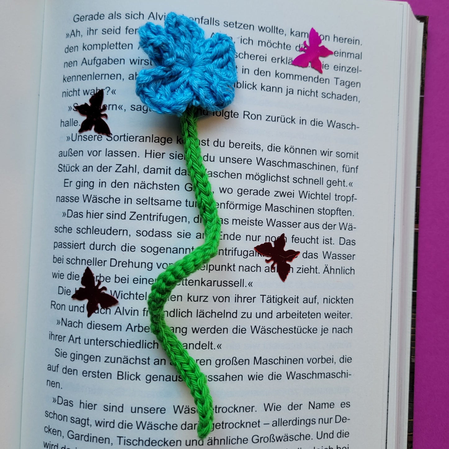 Häkel-Lesezeichen „Blume“ 🌸📚