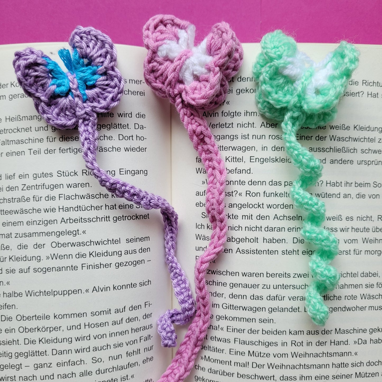 Häkel-Lesezeichen „Schmetterling“ 🦋📚
