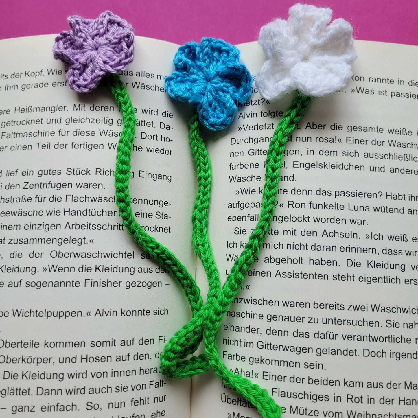 Häkel-Lesezeichen „Blume“ 🌸📚
