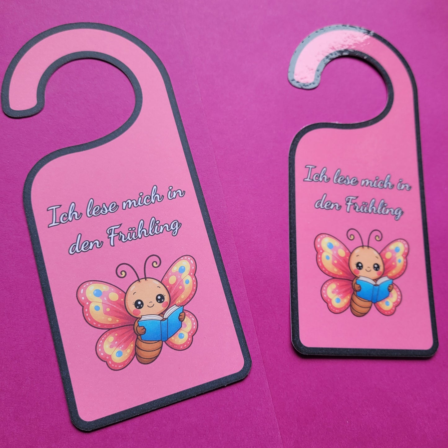 Türschild „Ich lese mich in den Frühling“ 🦋