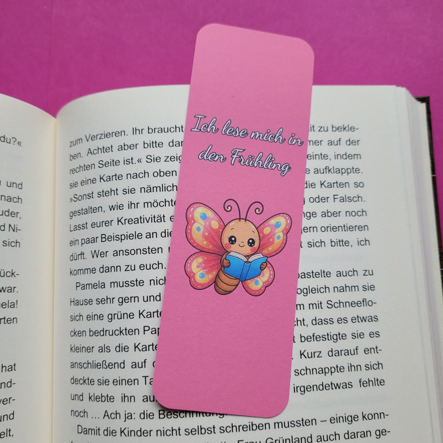 Standard-Lesezeichen „Ich lese mich in den Frühling“ 🦋