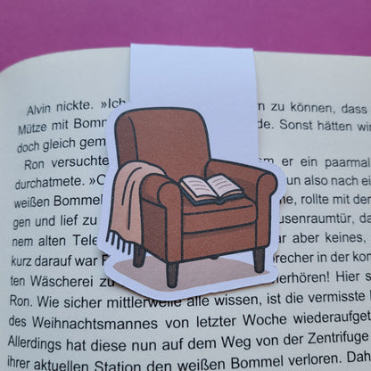 Magnet-Lesezeichen Lesesessel matt