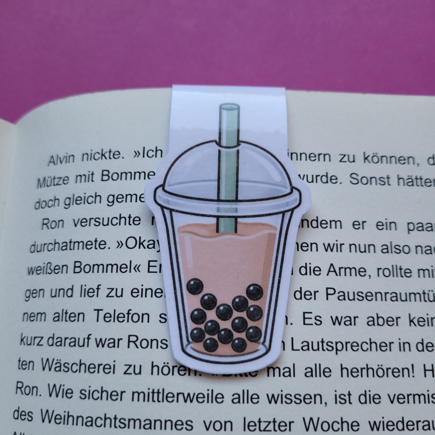 Magnet-Lesezeichen Bubble Tea glänzend