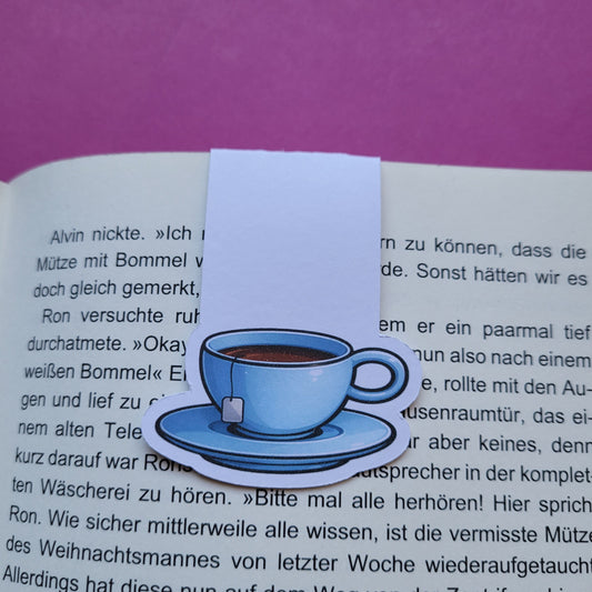 Magnet-Lesezeichen Teetasse blau matt
