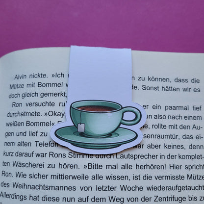 Magnet-Lesezeichen Teetasse grün matt