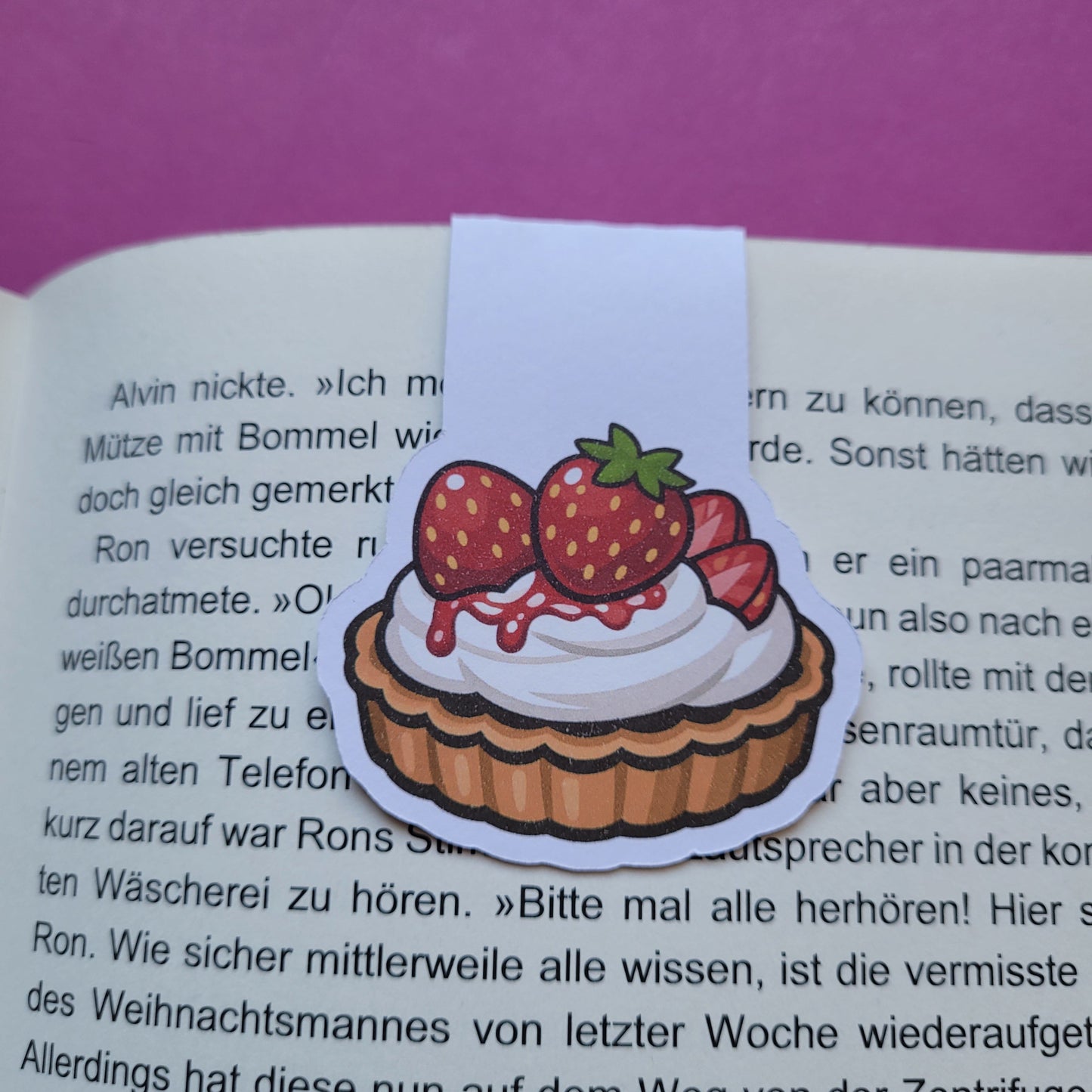 Magnet-Lesezeichen Erdbeertörtchen matt