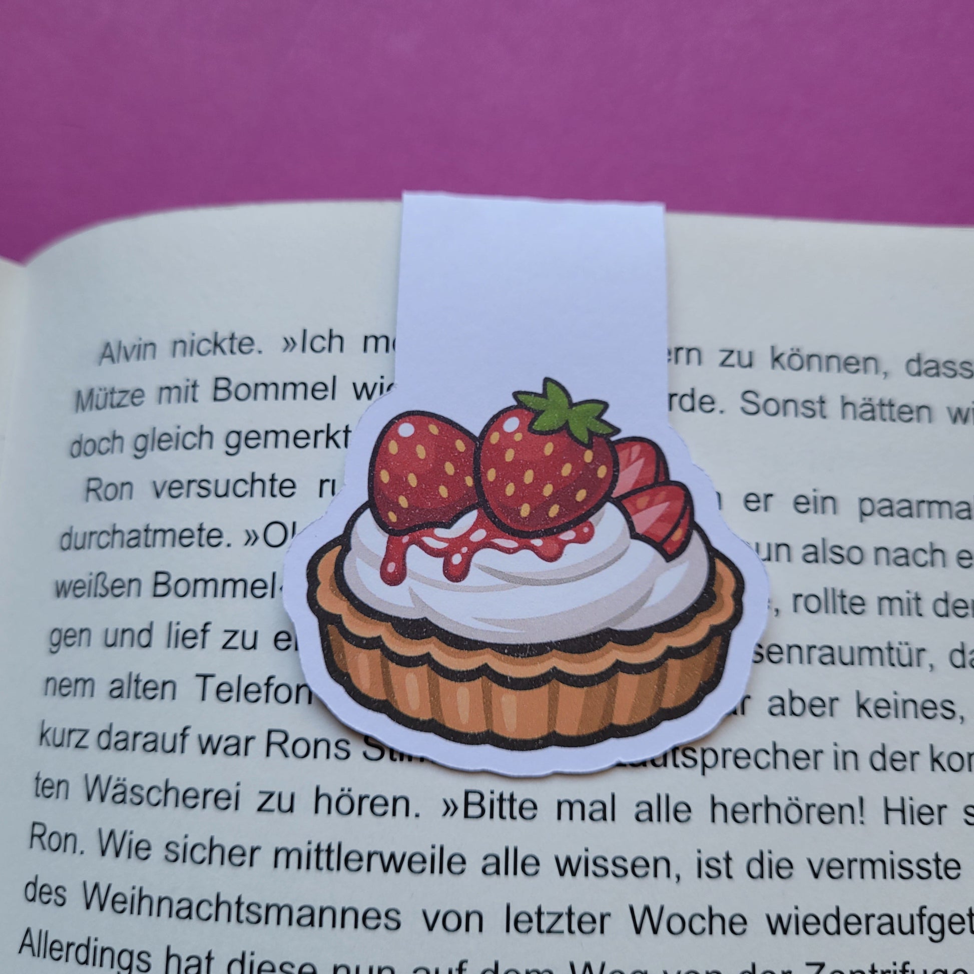 Magnet-Lesezeichen Erdbeertörtchen matt