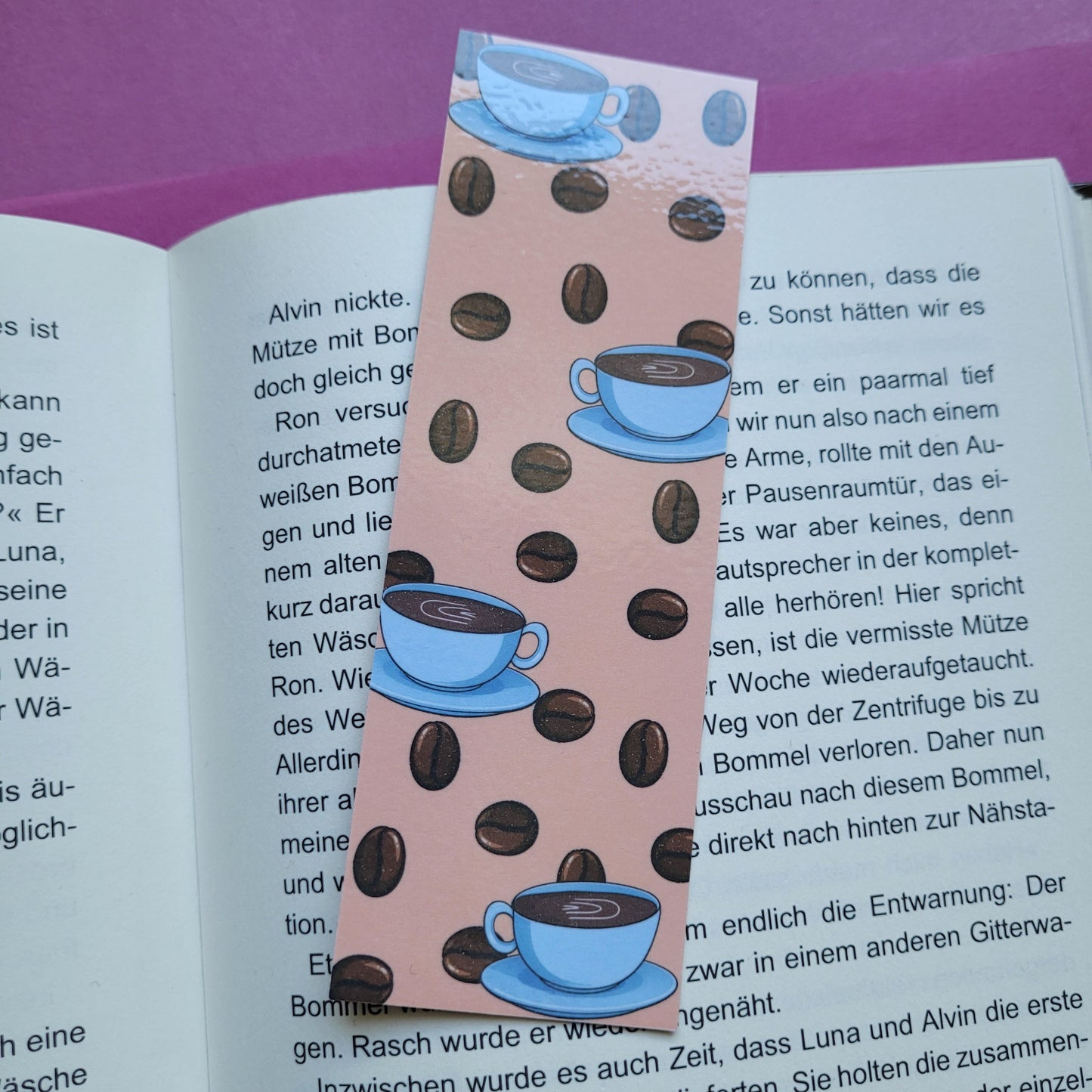 Standard-Lesezeichen Kaffee laminiert ohne Rand