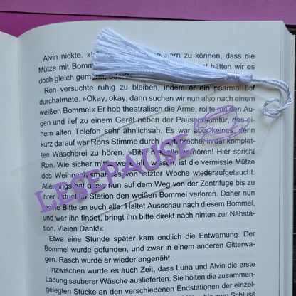 Acryl-Lesezeichen Lesepause lila