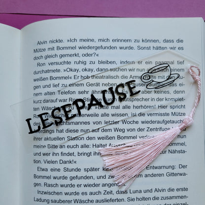 Acryl-Lesezeichen Lesepause schwarz