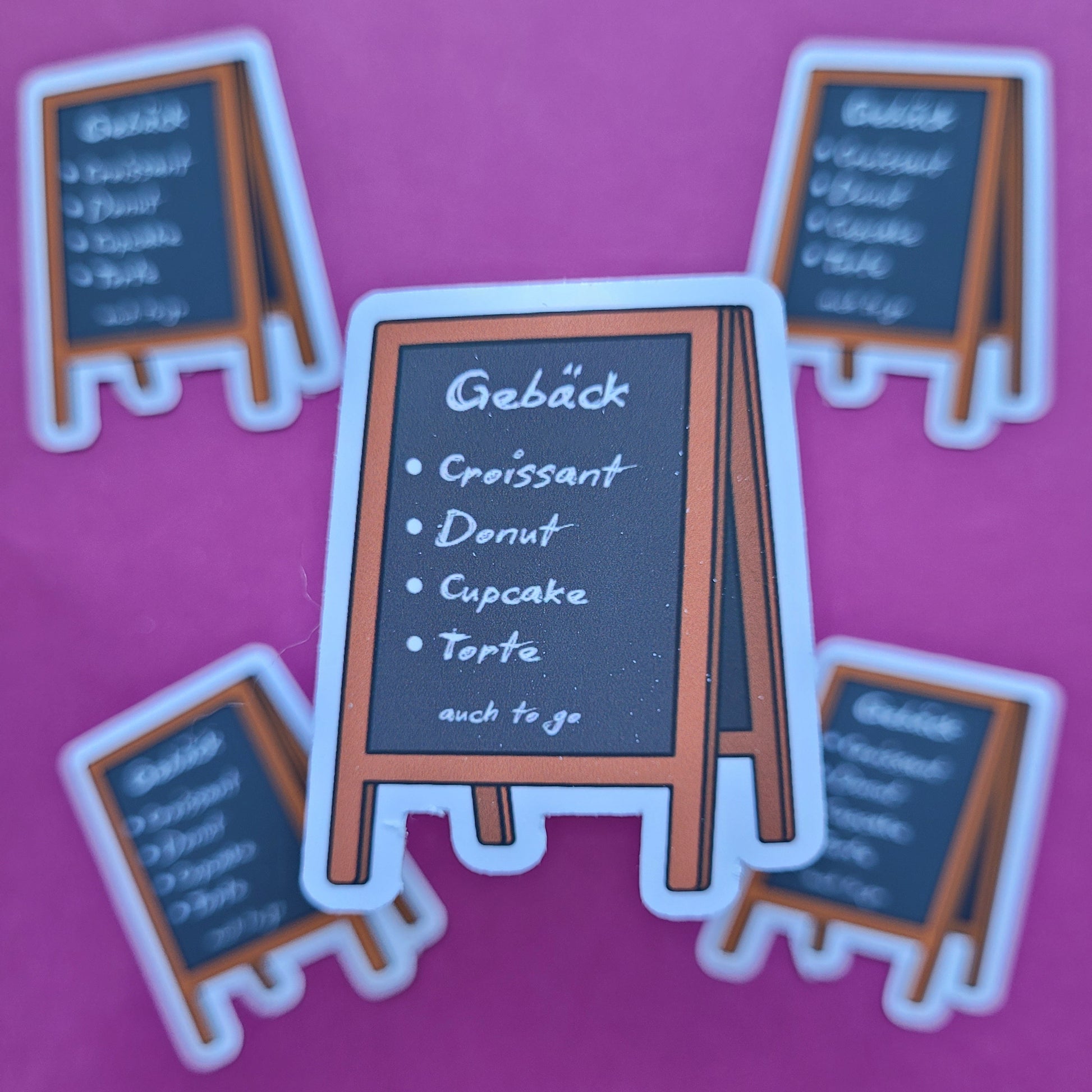 Sticker Caféschild Gebäck klein matt