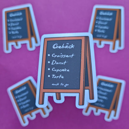 Sticker Caféschild Gebäck klein matt