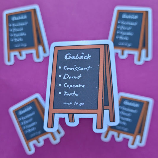 Sticker Caféschild Gebäck klein matt