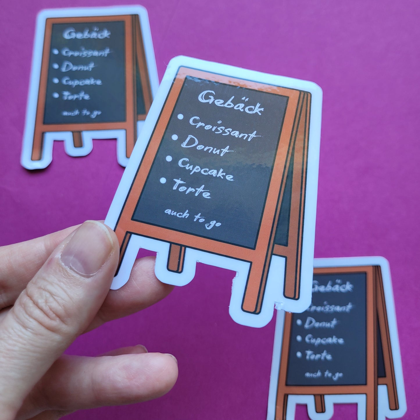 Sticker Caféschild Gebäck groß glänzend