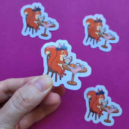 Sticker Französische Lesepause klein glänzend