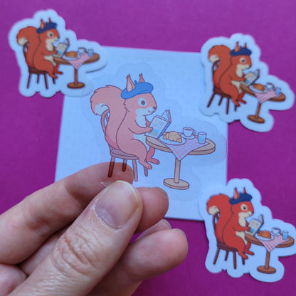 Sticker Französische Lesepause klein transparent