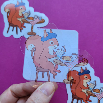 Sticker Französische Lesepause groß transparent