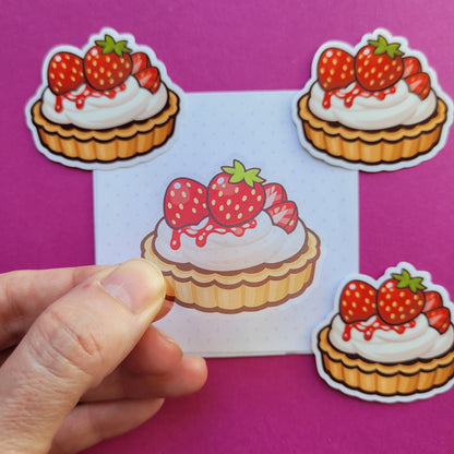 Sticker Erdbeertörtchen klein transparent
