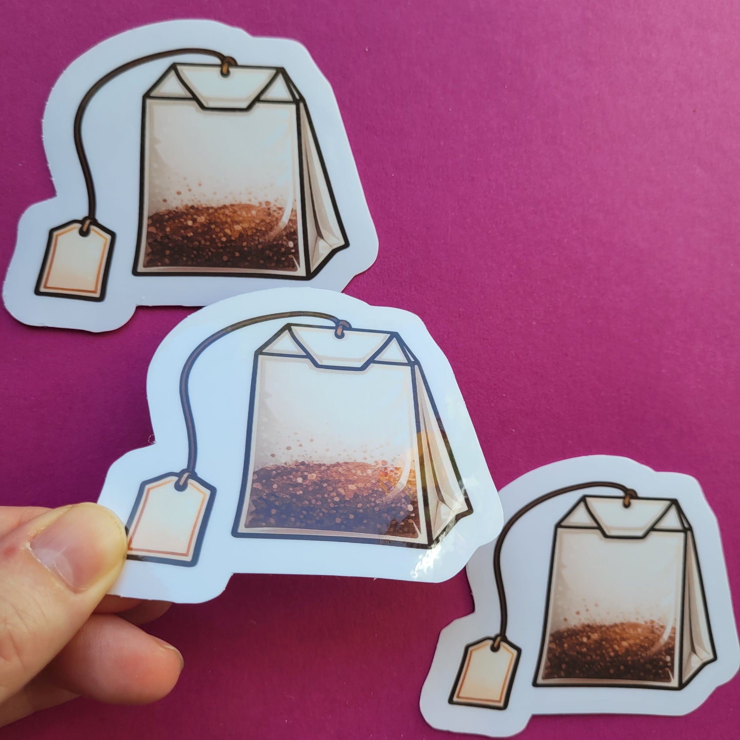 Sticker Teebeutel groß glänzend