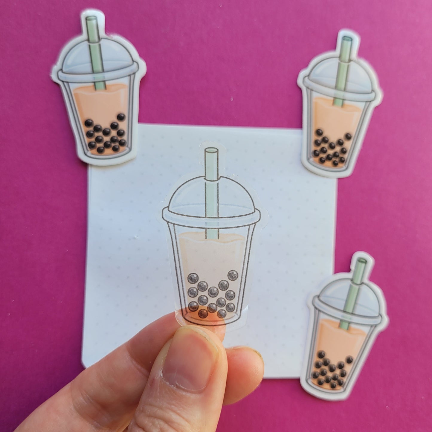 Sticker Bubble Tea klein transparent
