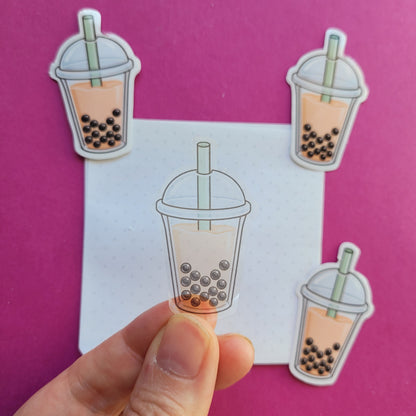 Sticker Bubble Tea klein transparent