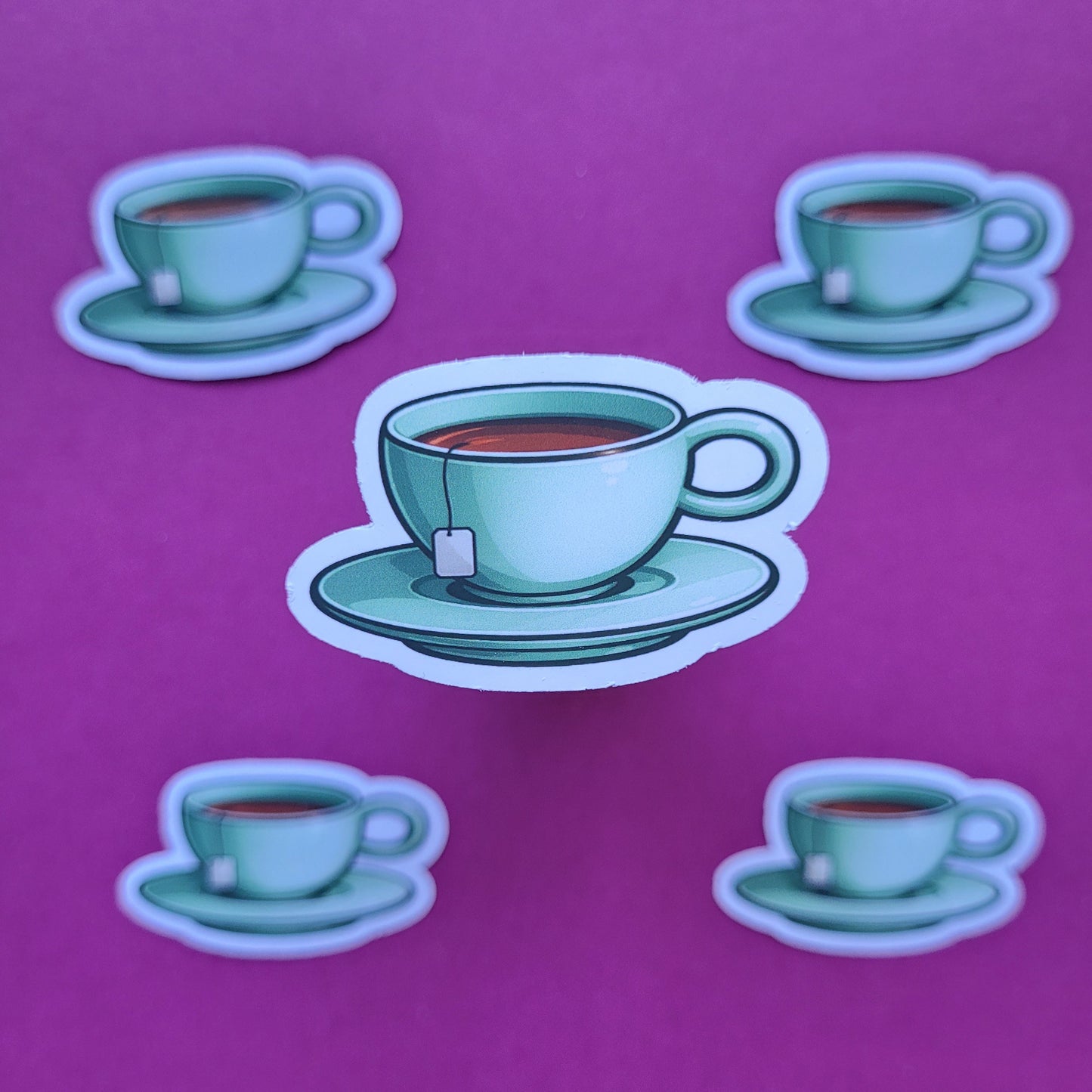 Sticker Teetasse grün klein matt