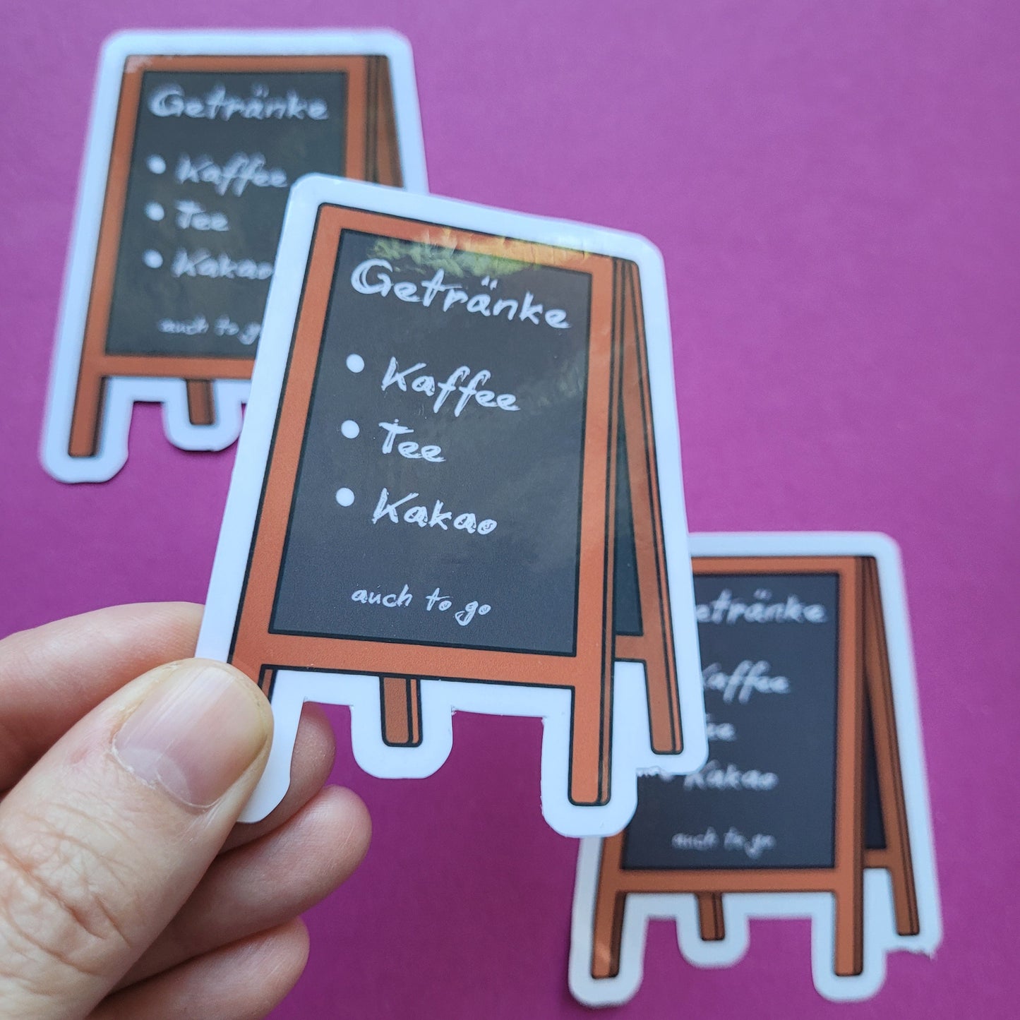 Sticker Caféschild Getränke groß glänzend