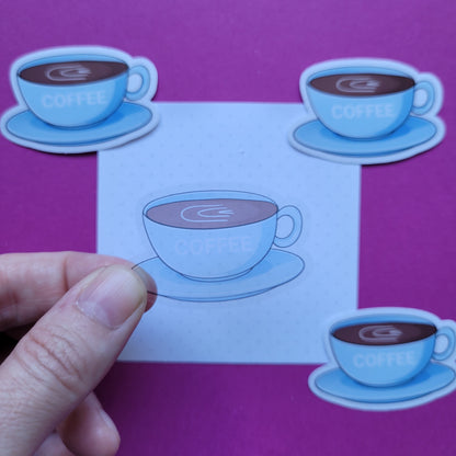 Sticker Coffee klein transparent