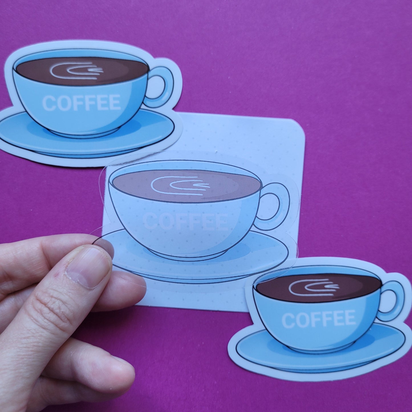 Sticker Coffee groß transparent