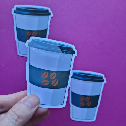 Sticker Coffee to go groß glänzend