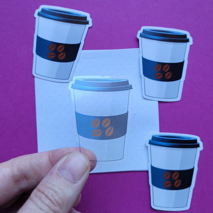 Sticker Coffee to go klein transparent