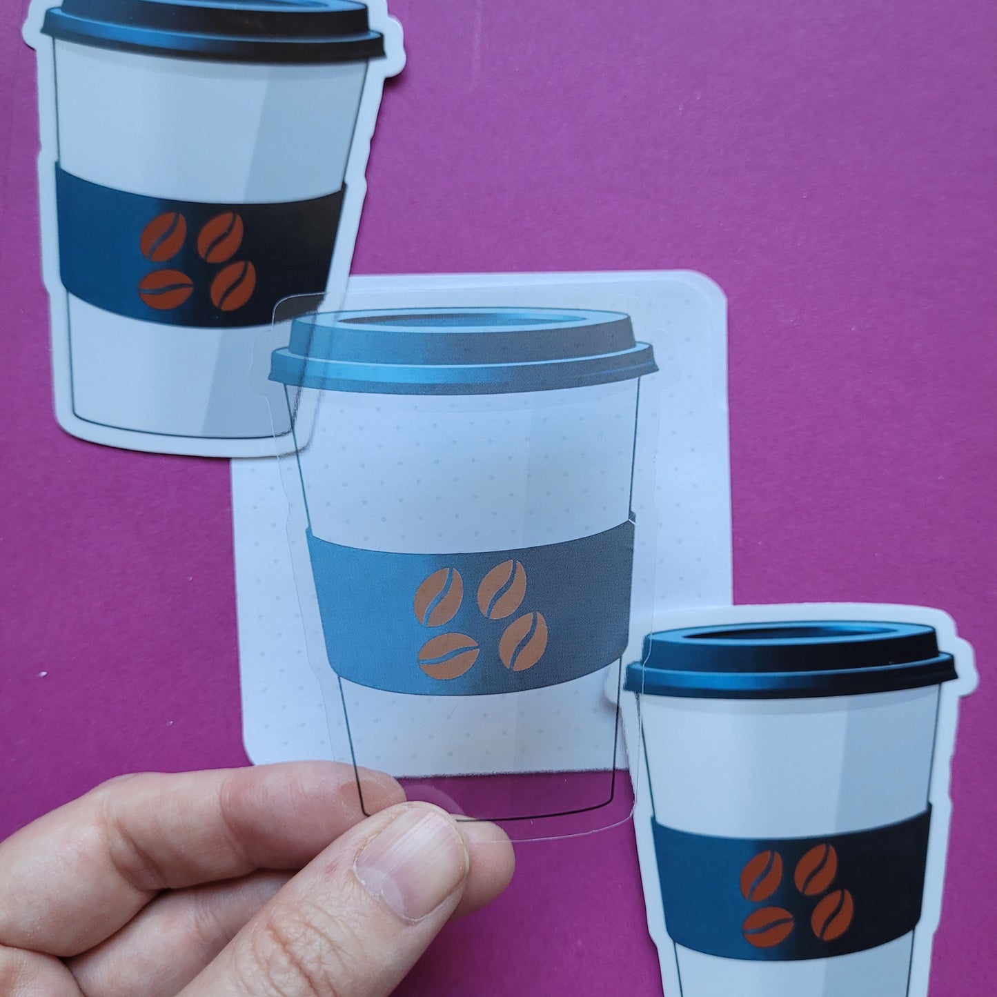 Sticker Coffee to go groß transparent