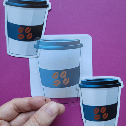 Sticker Coffee to go groß transparent