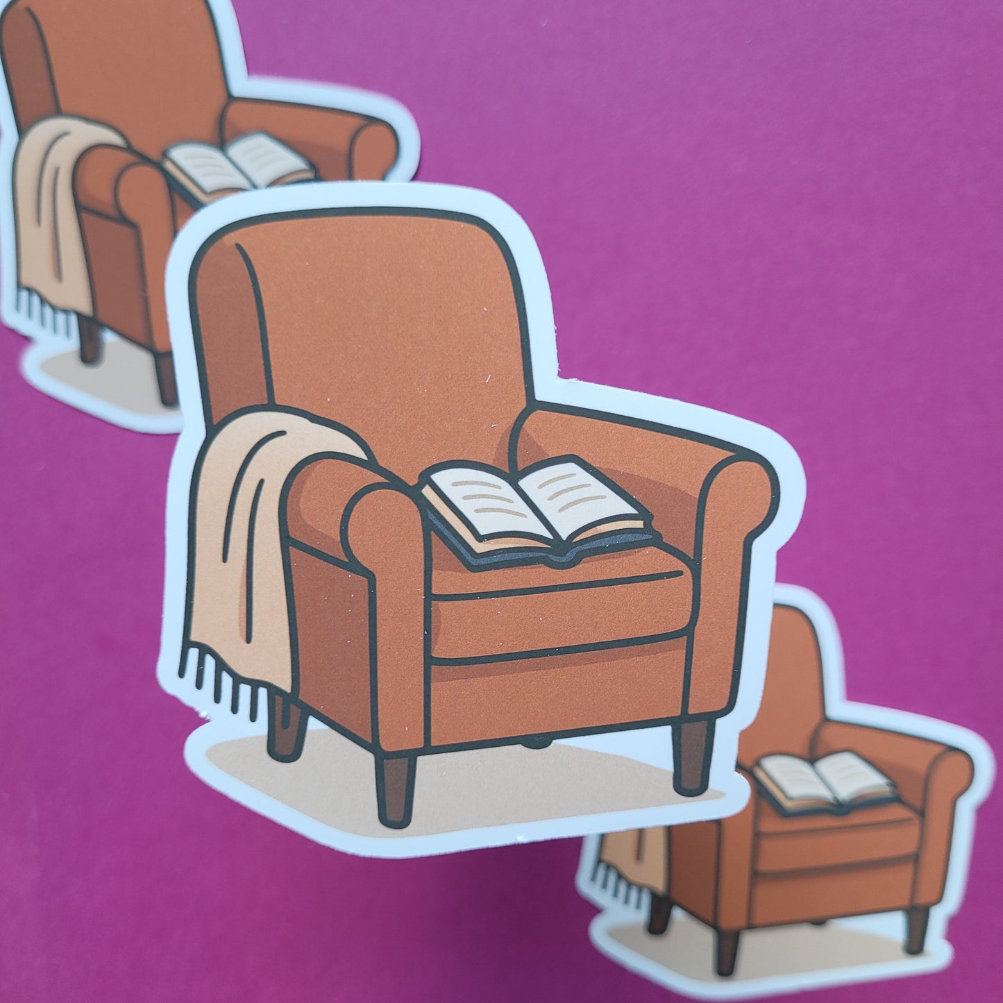 Sticker Lesesessel groß matt