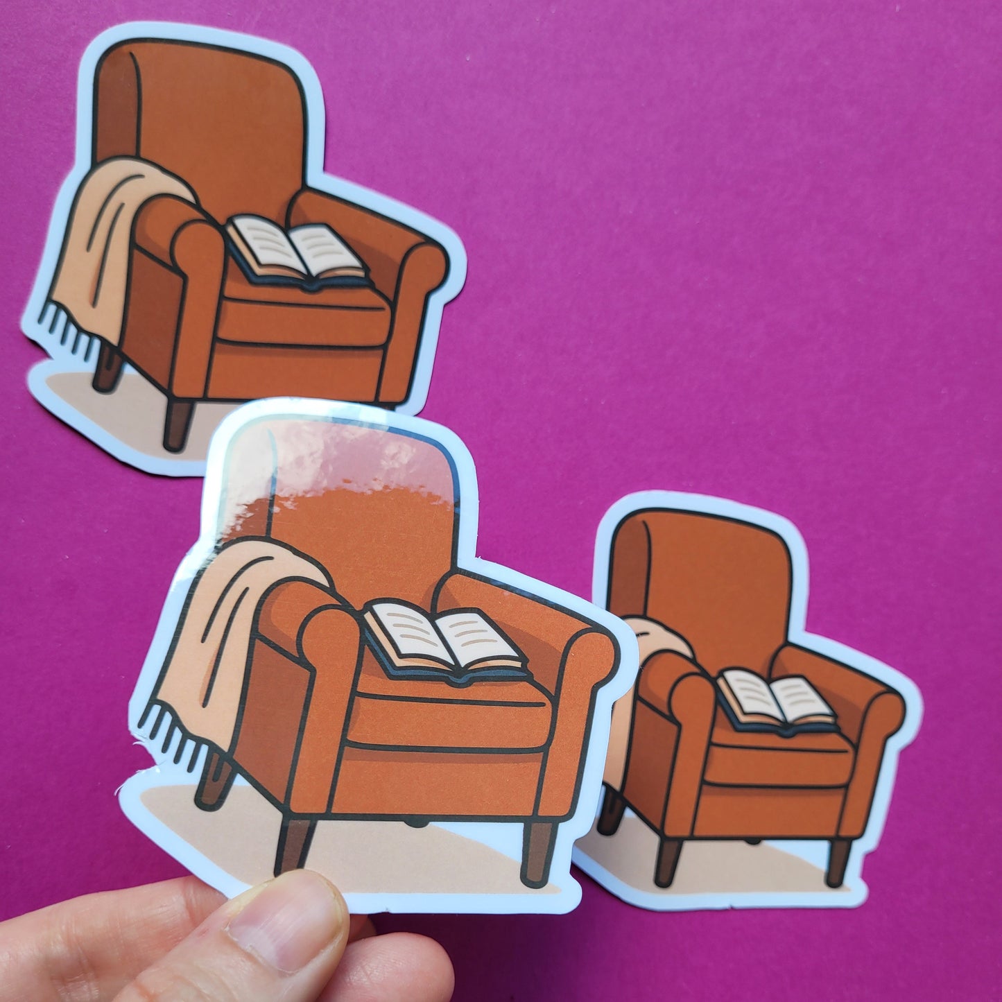 Sticker Lesesessel groß glänzend