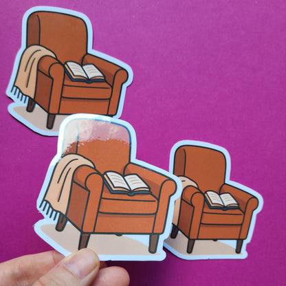Sticker Lesesessel groß glänzend