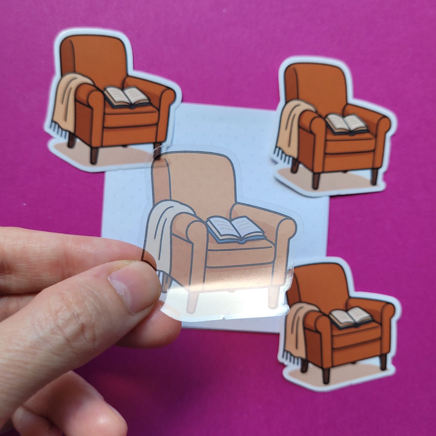Sticker Lesesessel klein transparent
