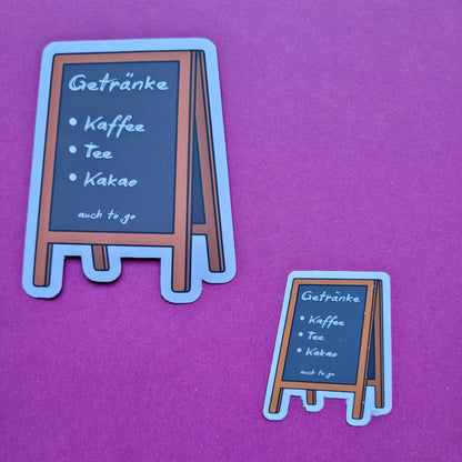 Sticker Caféschild Getränke