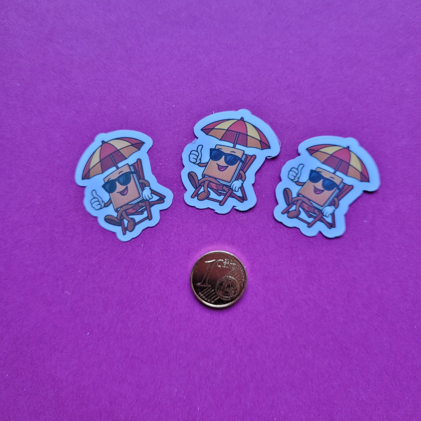 Sticker Buch im Liegestuhl Mini 3er-Set matt