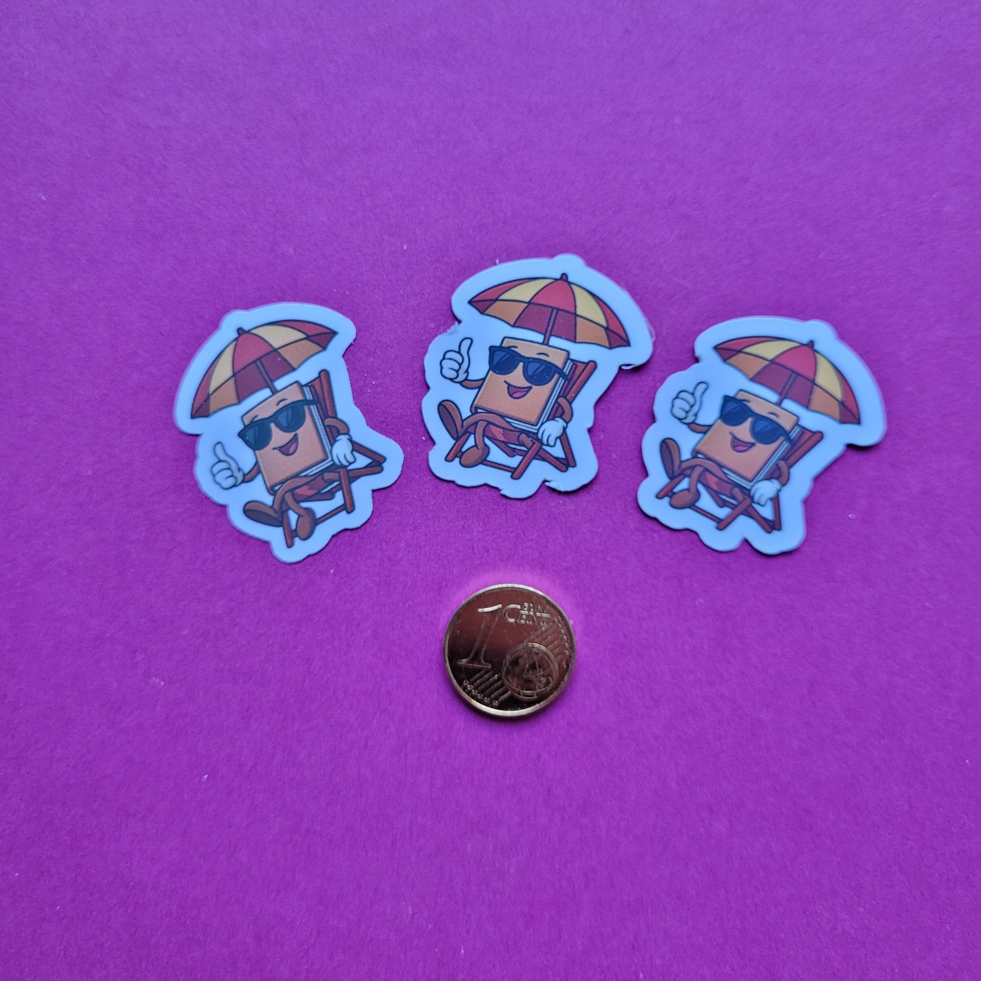 Sticker Buch im Liegestuhl Mini 3er-Set matt