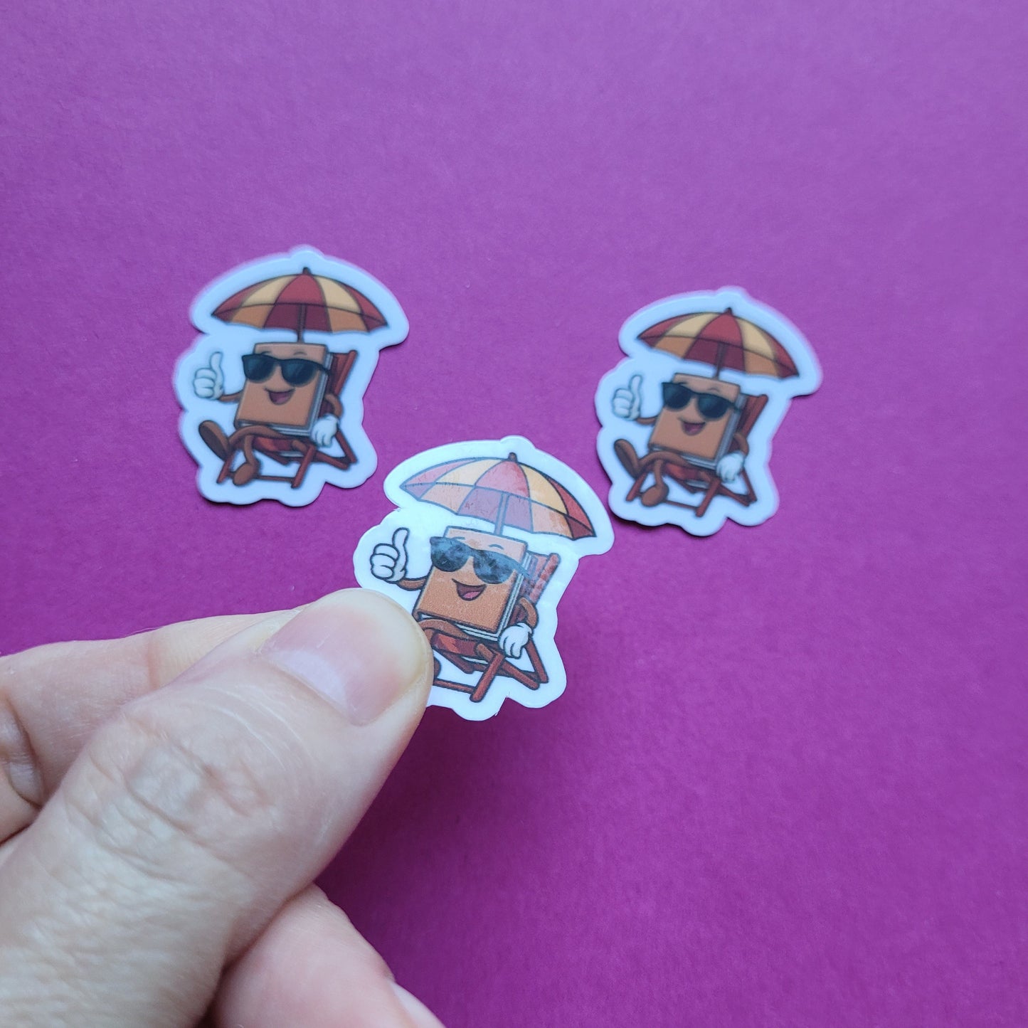 Sticker Buch im Liegestuhl Mini 3er-Set glänzend