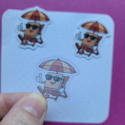 Sticker Buch im Liegestuhl Mini 3er-Set transparent